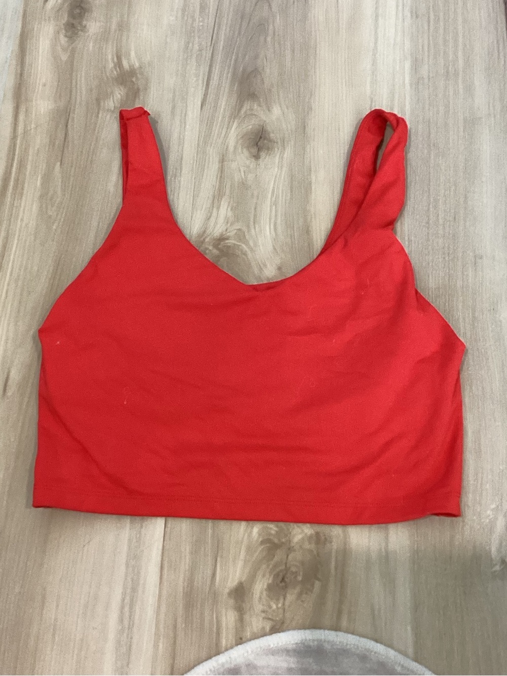 Women's Red Scoop-Neck Crop Tank Top